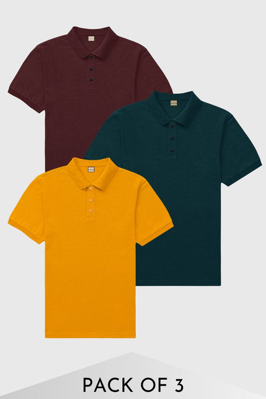 Keos Classic Polos - Rustic Tones - Pack of 3 - keos.life