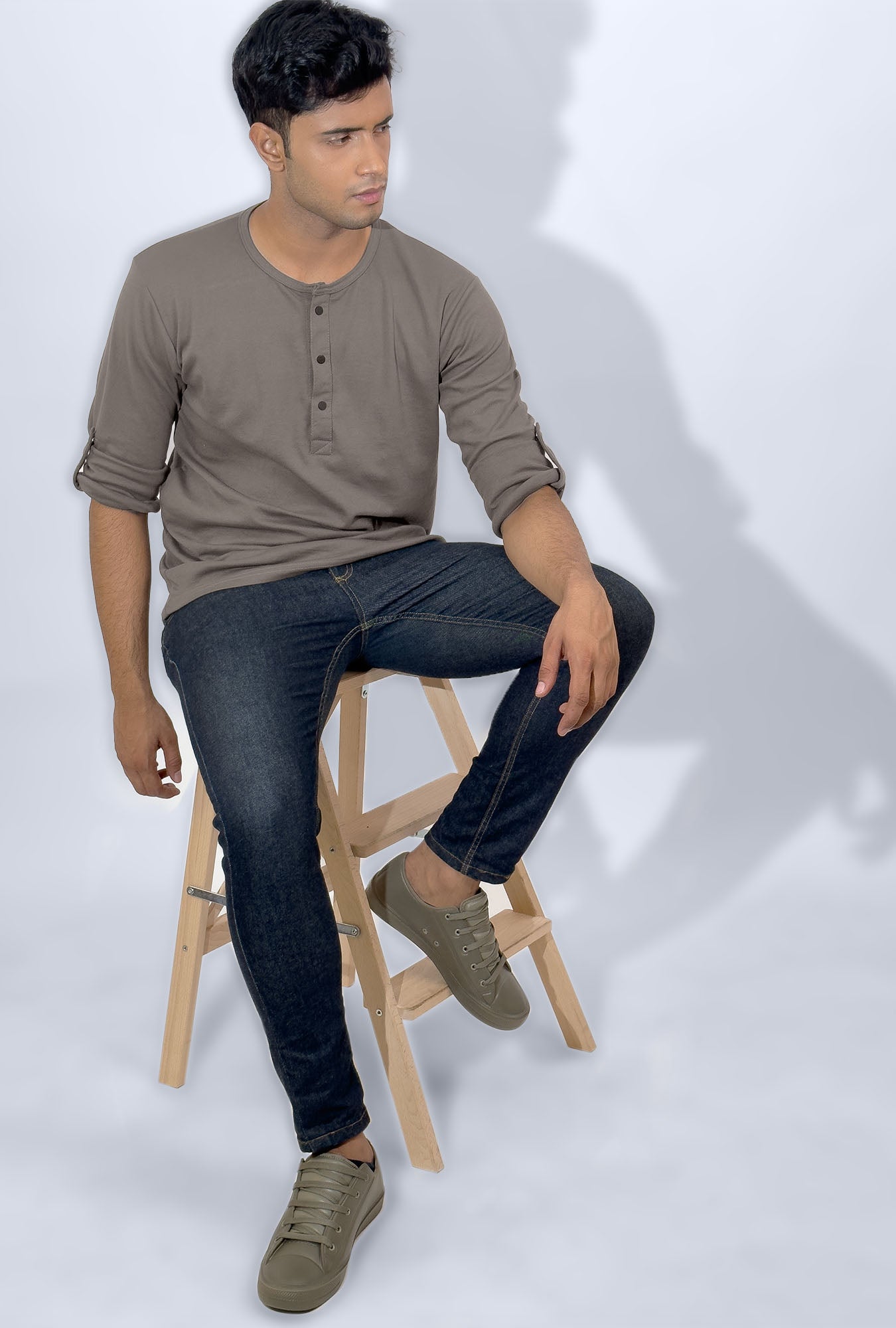 Men's Henley Shirt - Sand Dune - keos.life