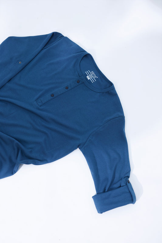 Men's Henley Shirt - Deep Waters - keos.life