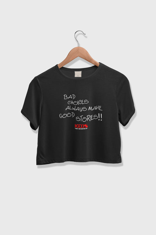 Organic Cotton Graphic Crop Top - Bad Choices