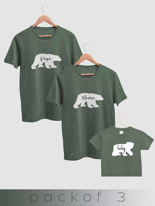 mini & Me Matching T-Shirts – “Bear Family” (Pack of 3)