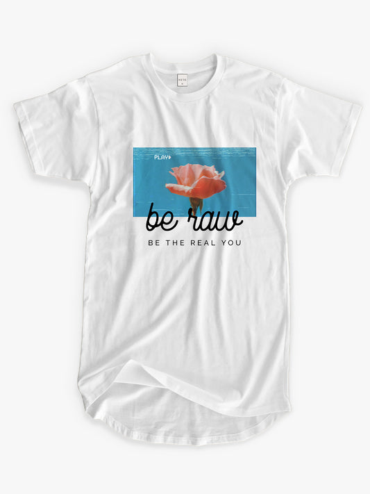 Organic Cotton Graphic T-Shirt – Be Raw | Longline Fit
