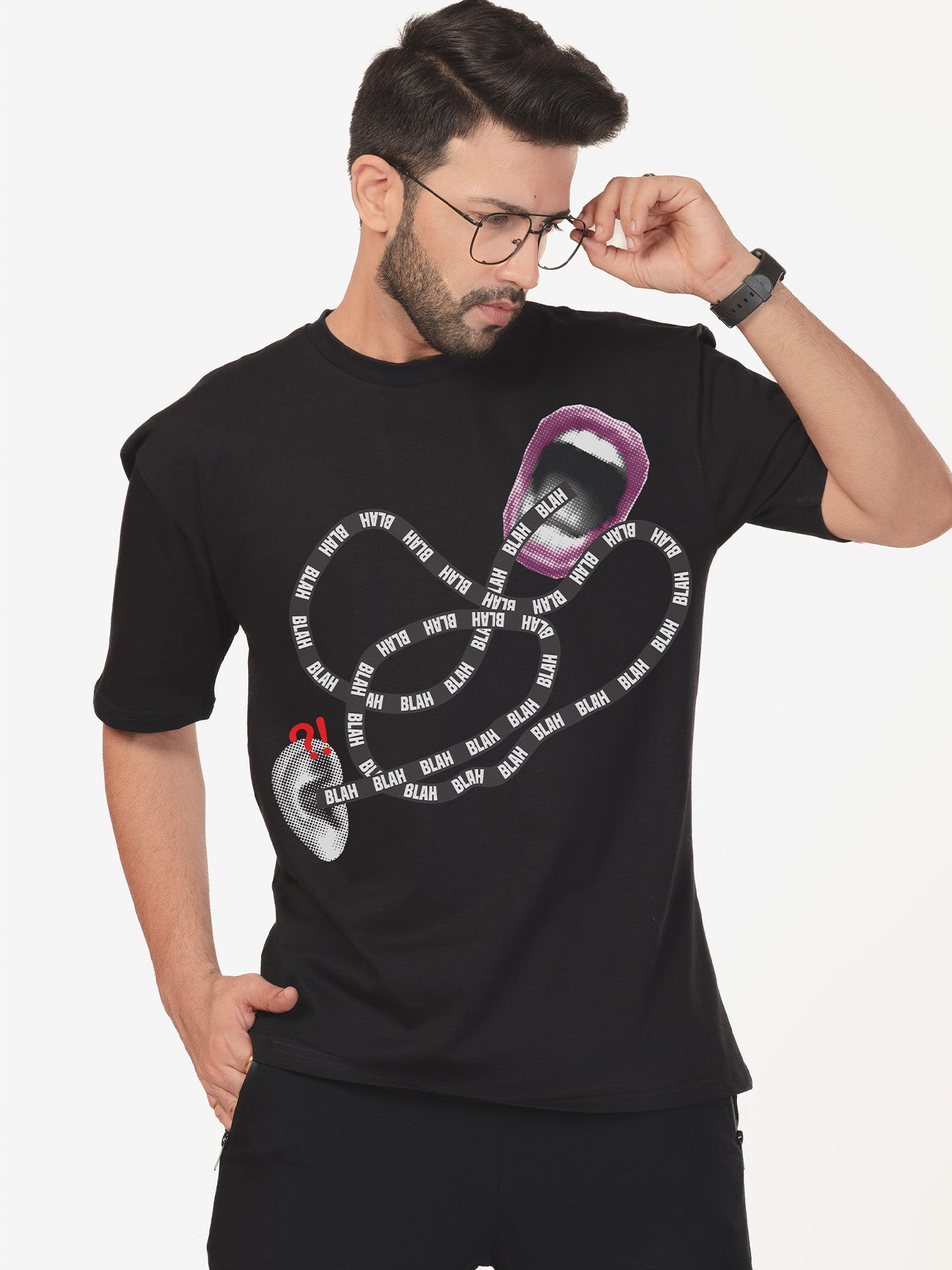 Organic Cotton Graphic T-Shirt – “Blah Blah Blah” | Oversized Fit