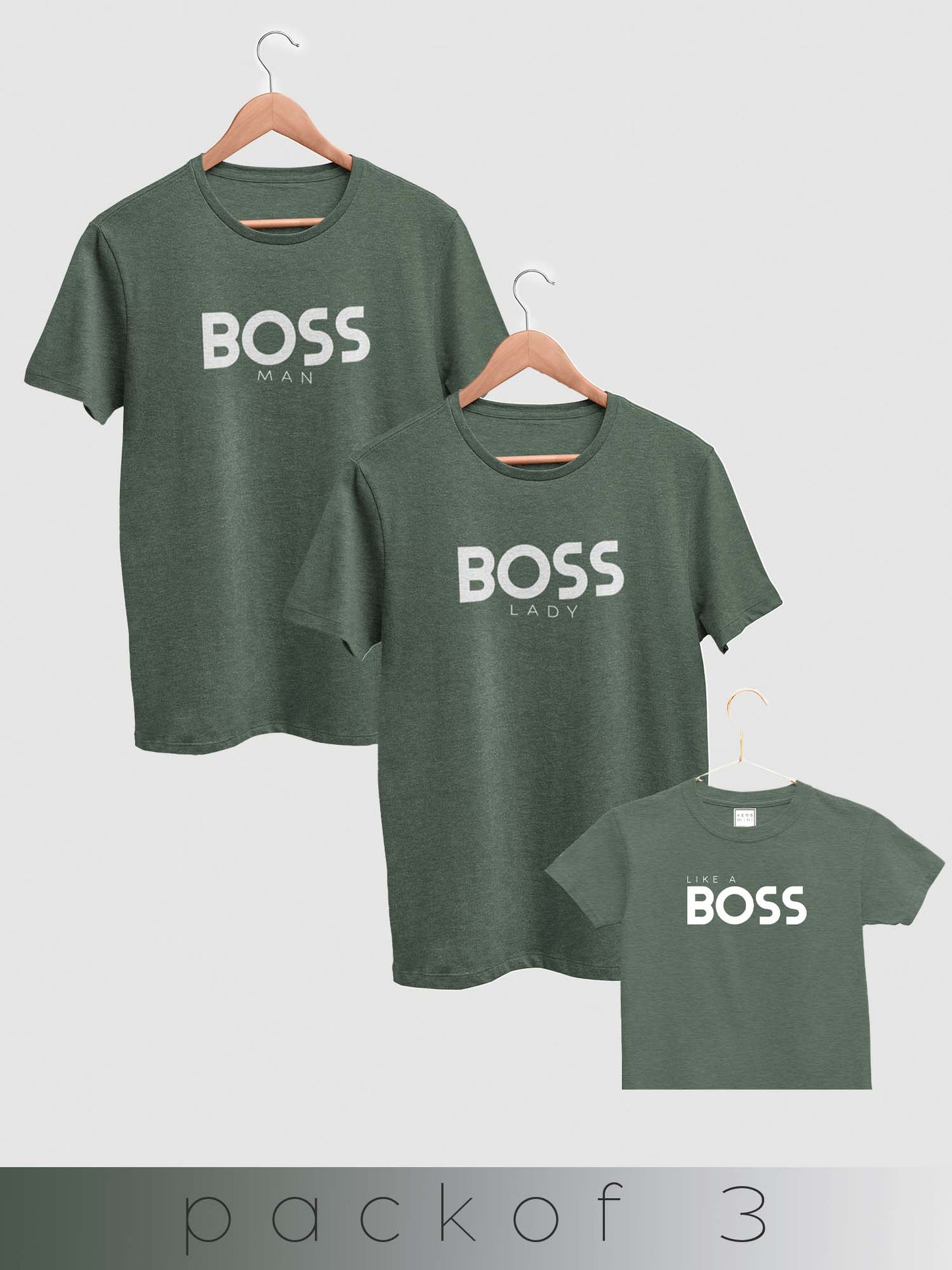 mini & Me Matching T-Shirts – “Boss Family” (Pack of 3)