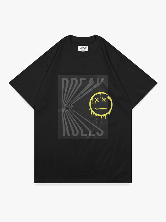 Organic Cotton Graphic T-Shirt – 'Break Rules' | Regular Fit