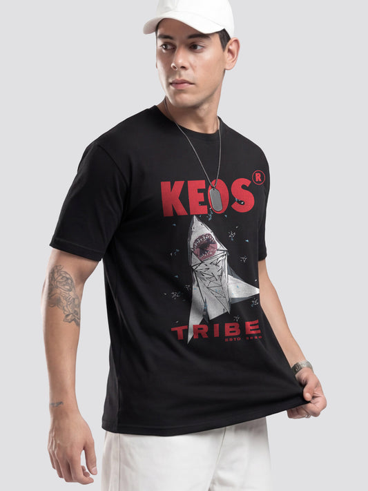 Organic Cotton Graphic T-Shirt – “KEOS Tribe” | Regular Fit