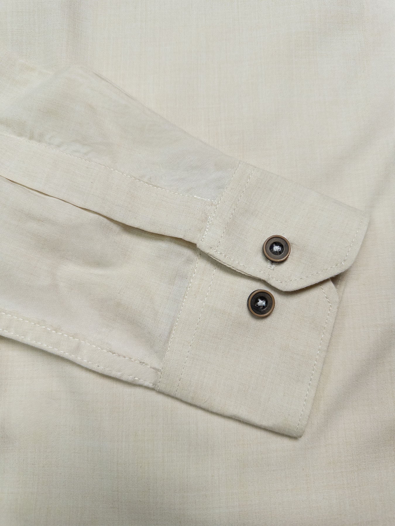 Cream Mercerised Blended Casual Shirt