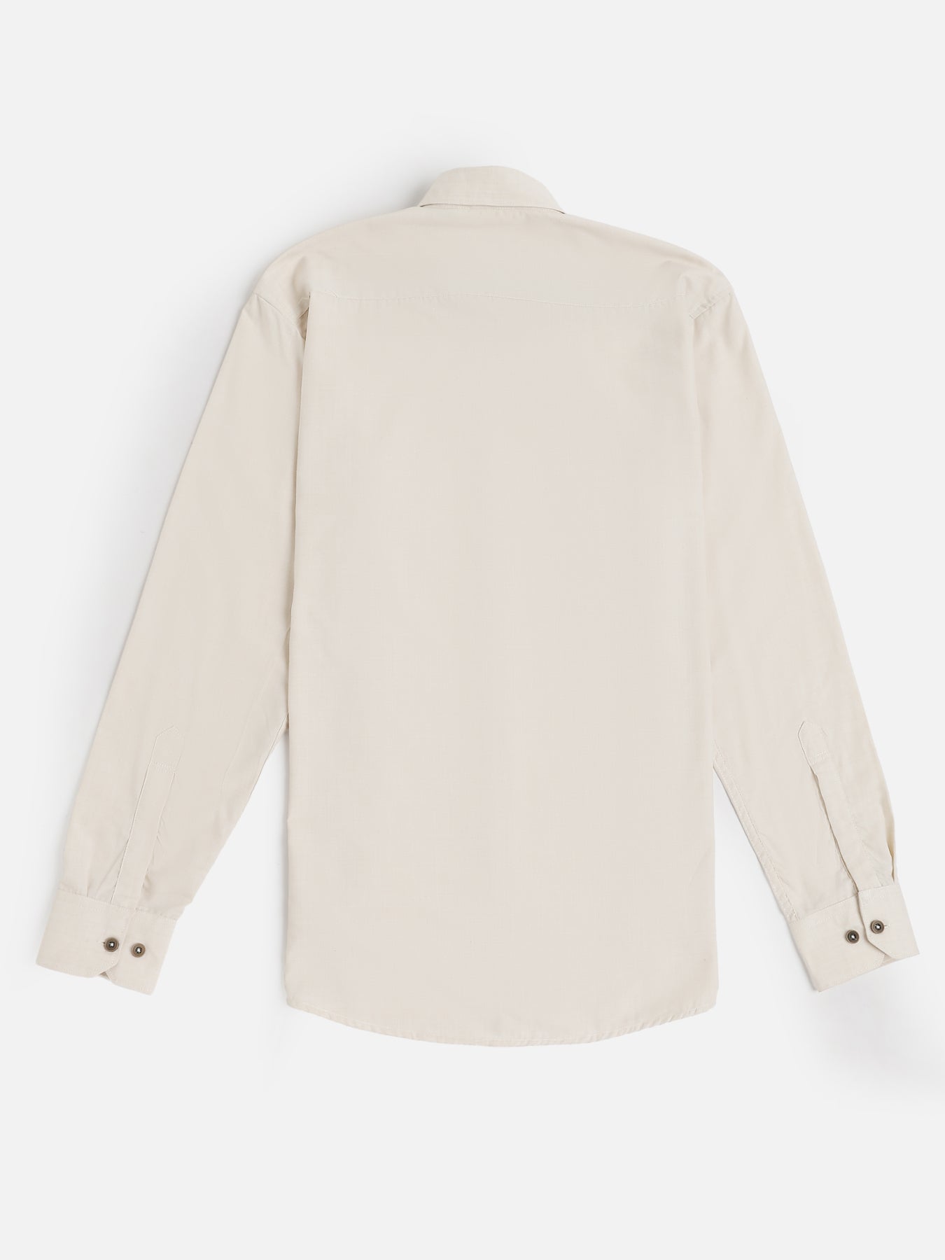 Cream Mercerised Blended Casual Shirt