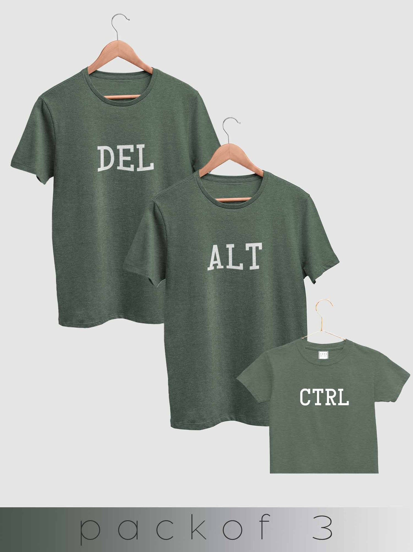 mini & Me Matching T-Shirts – “Ctrl • Alt • Del” (Pack of 3)