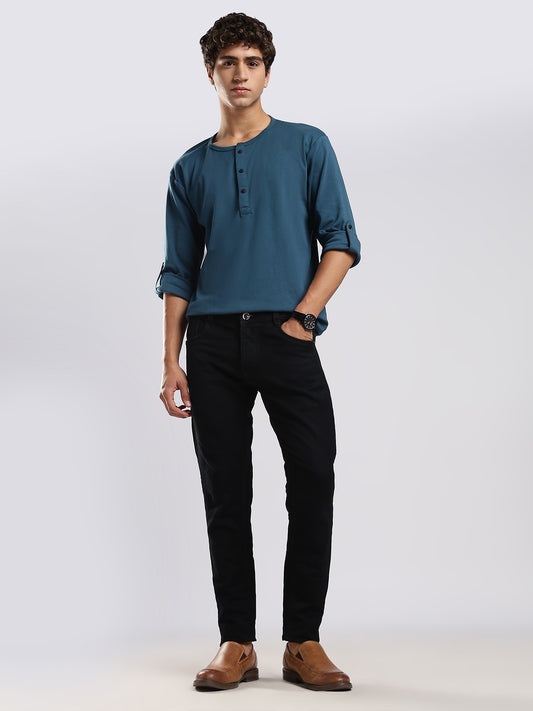 Men's Henley Shirt - Deep Waters