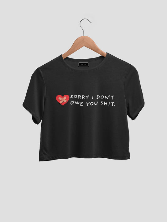 Don't Owe You Organic Cotton Crop Top - keos.life