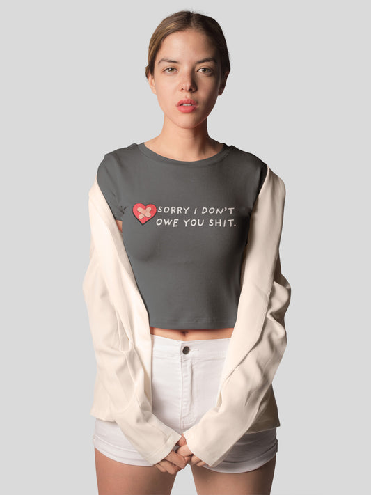 Don't Owe You Organic Cotton Crop Top - keos.life