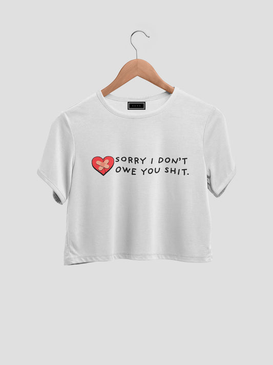 Don't Owe You Organic Cotton Crop Top - keos.life
