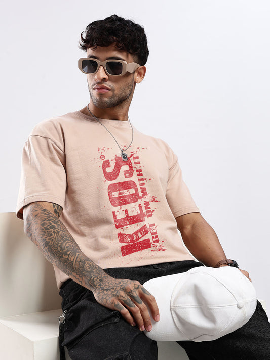 Premium Terry Graphic T-Shirt – Get On With It | Oversized Fit | 240 GSM