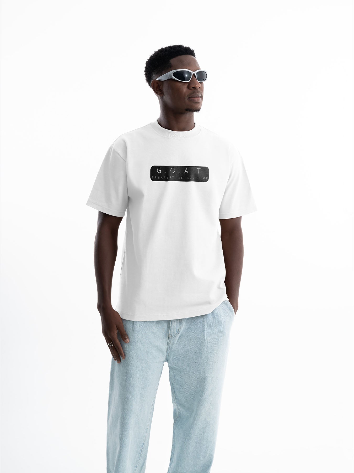 Organic Cotton Graphic T-Shirt – 'G.O.A.T' | Regular Fit