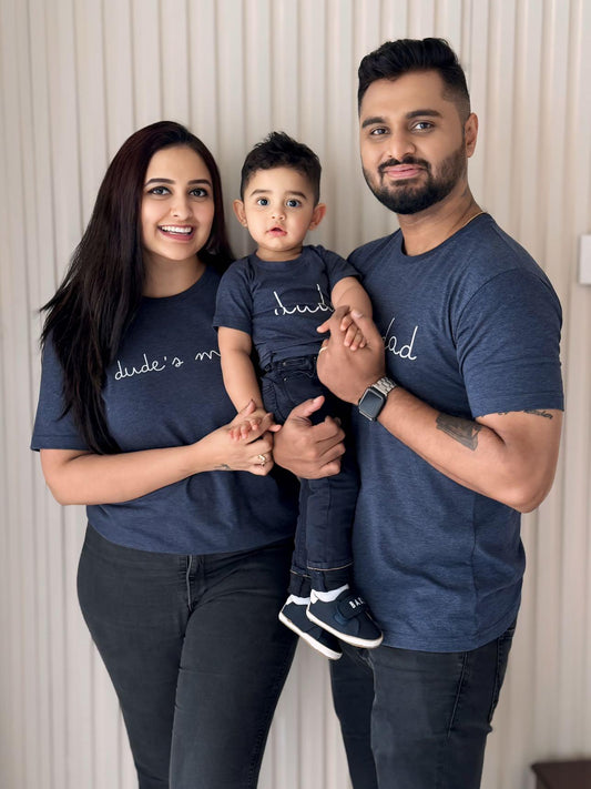 mini & Me Matching T-Shirts – “Dude’s Family” (Pack of 3)