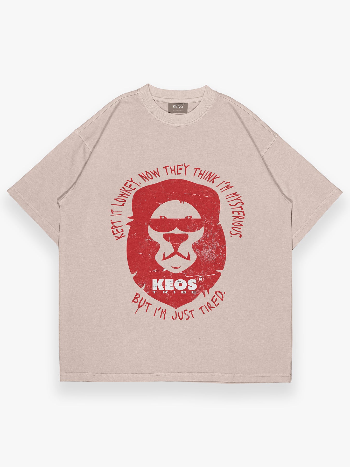 Premium Terry Graphic T-Shirt – Just Tired | Oversized Fit | 240 GSM