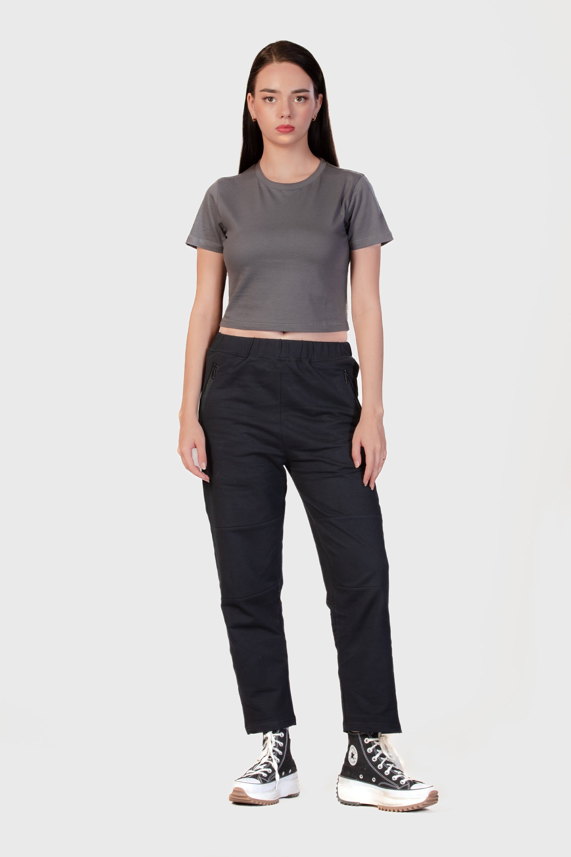 Basic Organic Cotton Crop Top - Grey - keos.life