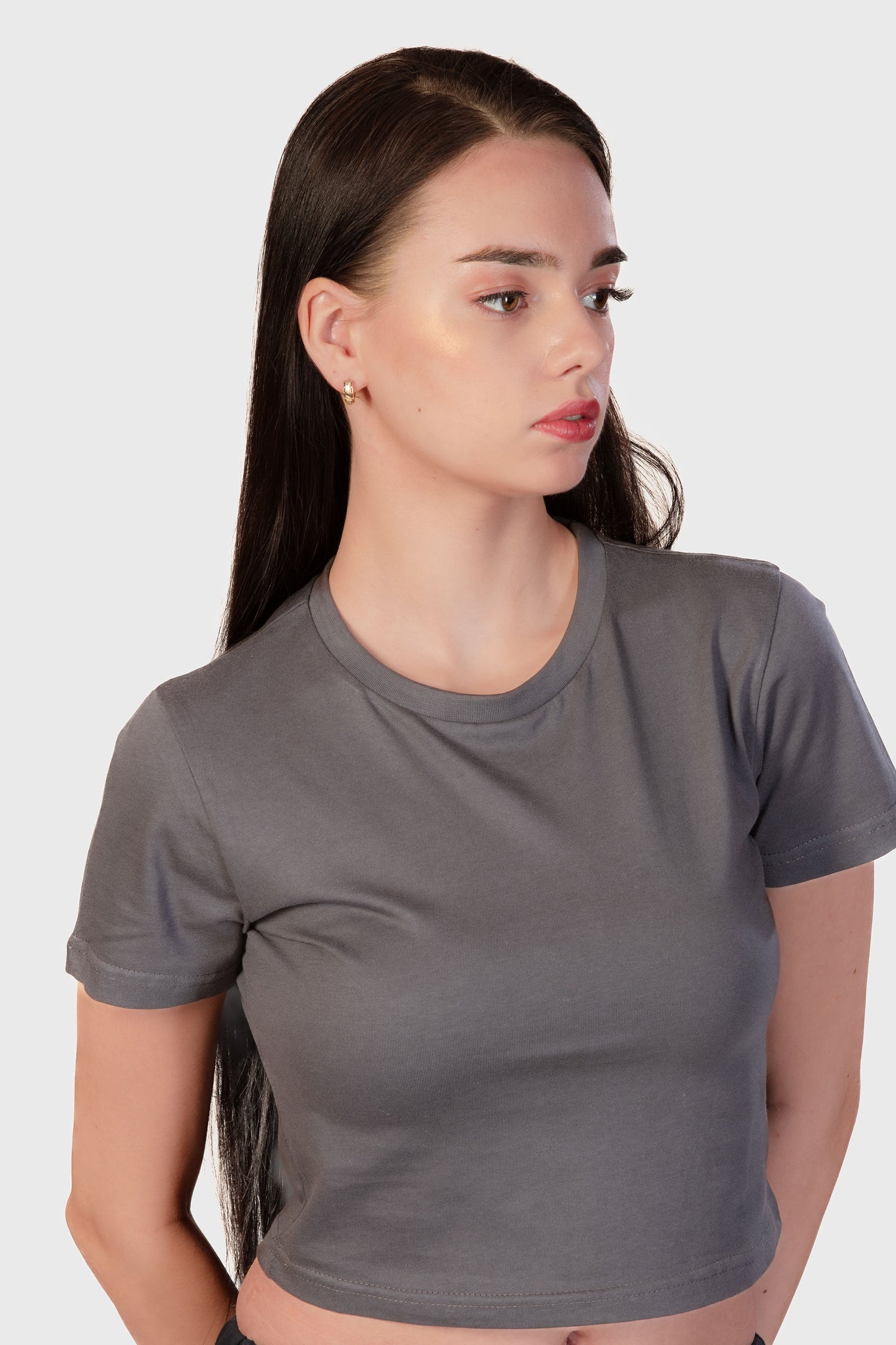 Basic Organic Cotton Crop Top - Grey - keos.life
