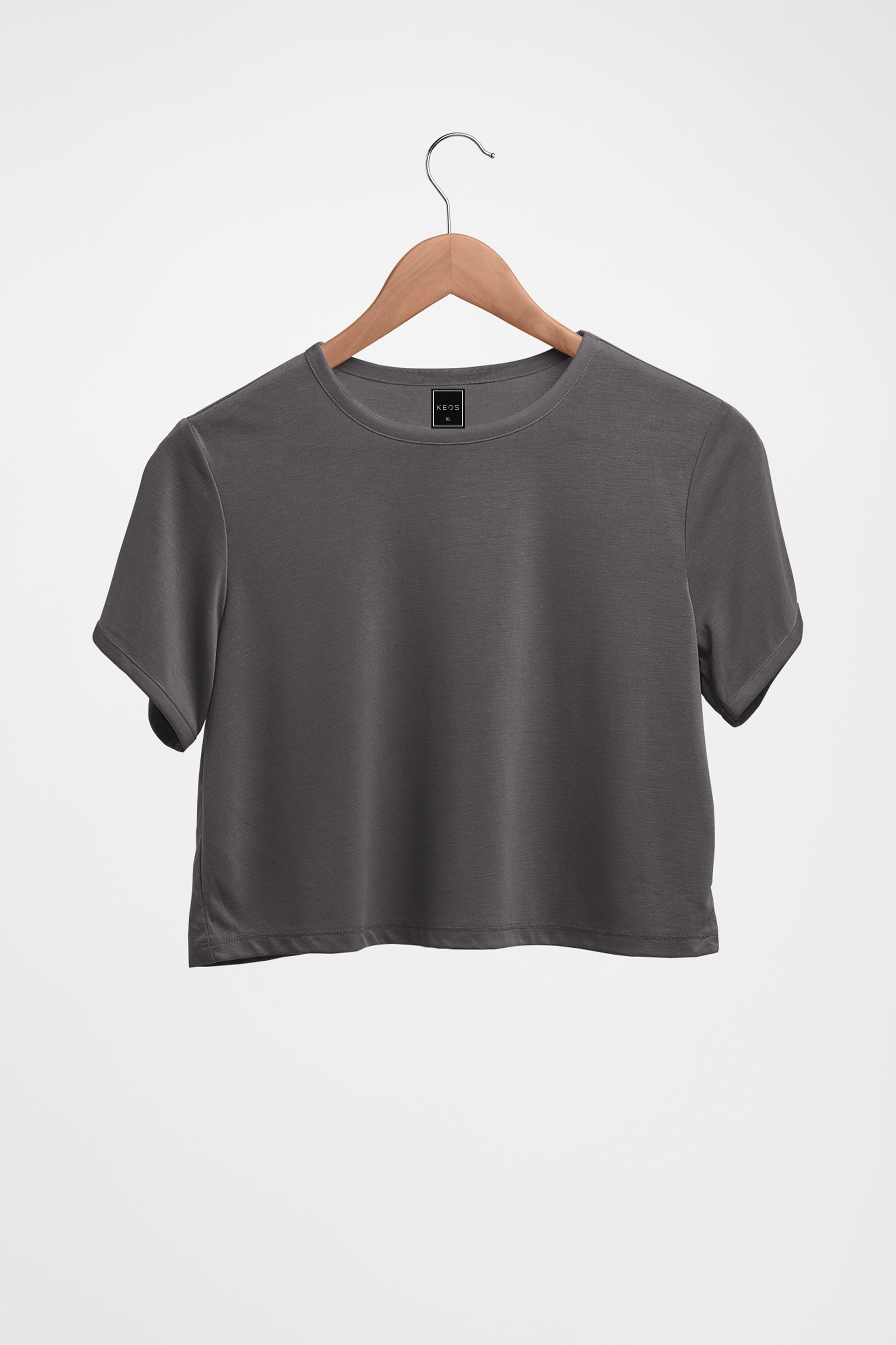 Basic Organic Cotton Crop Top - Grey - keos.life