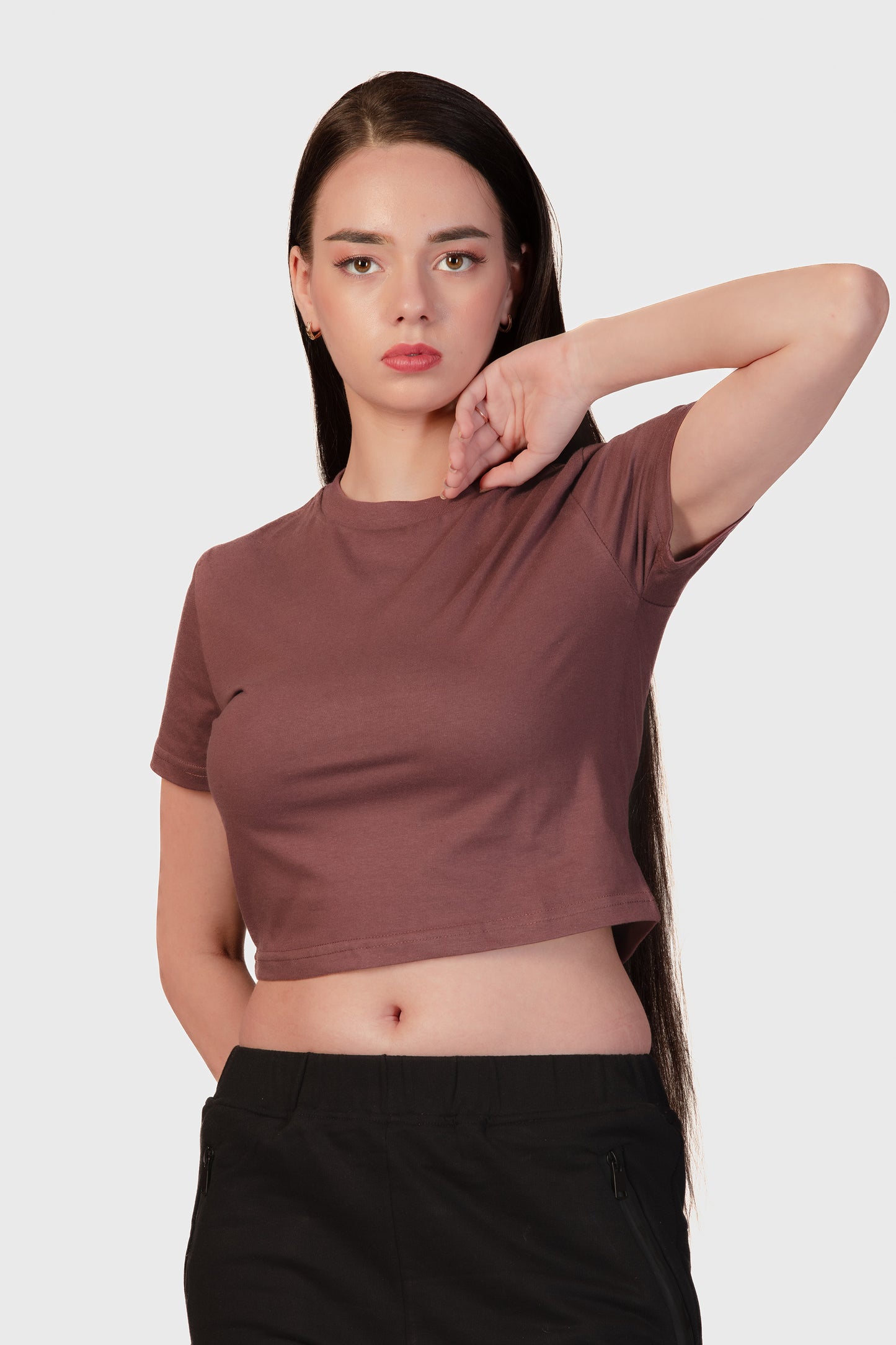 Basic Organic Cotton Crop Top - Metallic Rose - keos.life