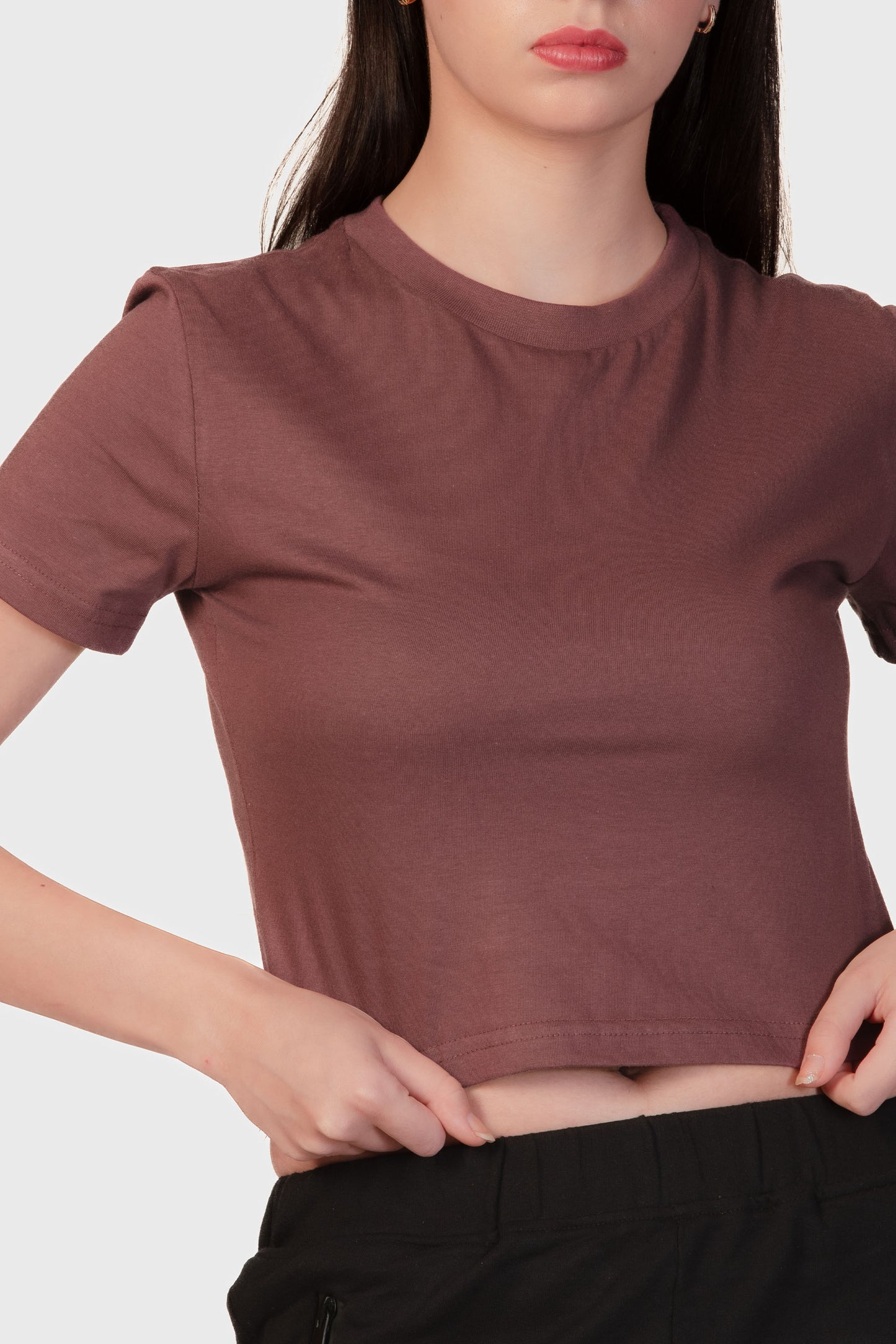 Basic Organic Cotton Crop Top - Metallic Rose - keos.life
