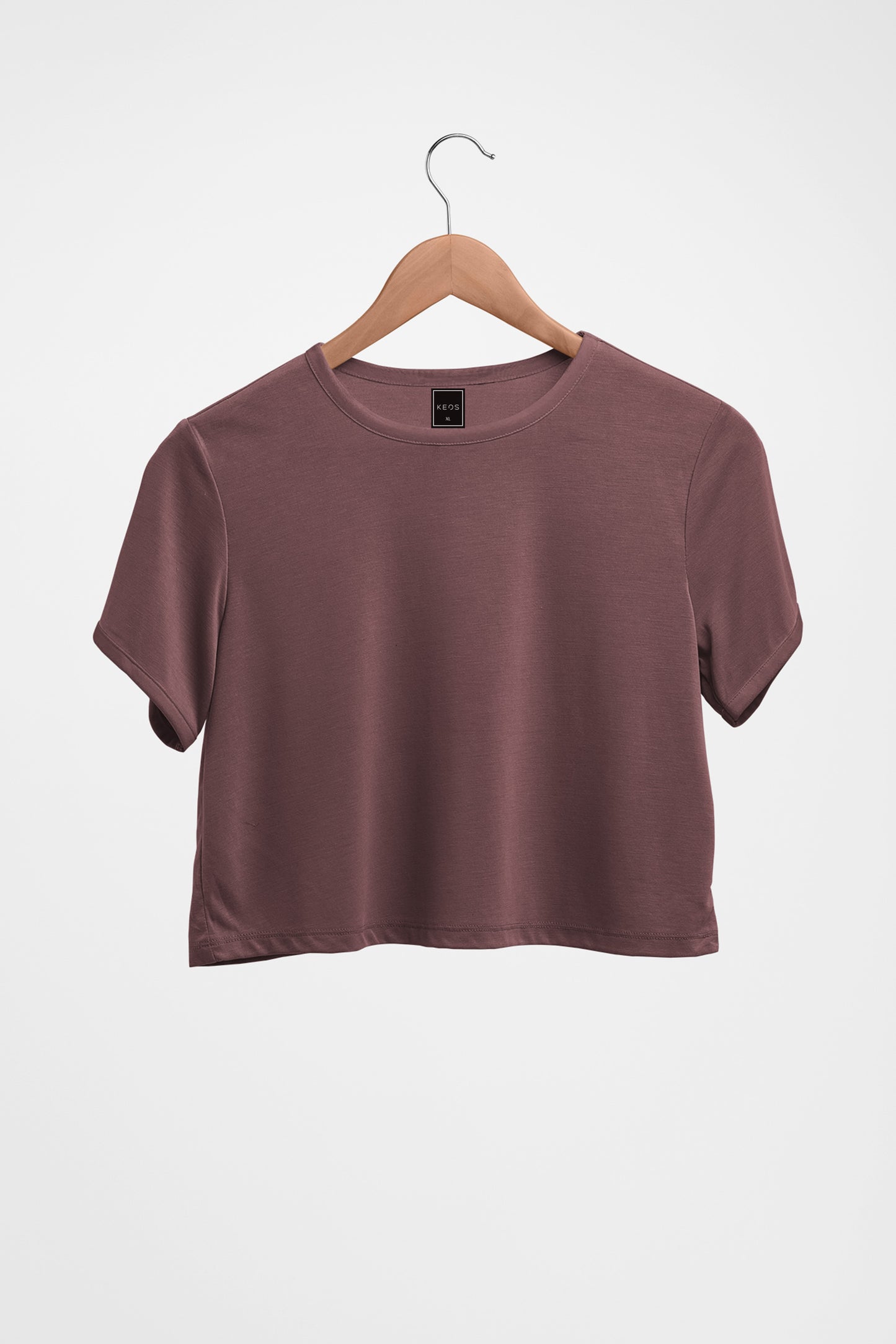 Basic Organic Cotton Crop Top - Metallic Rose - keos.life