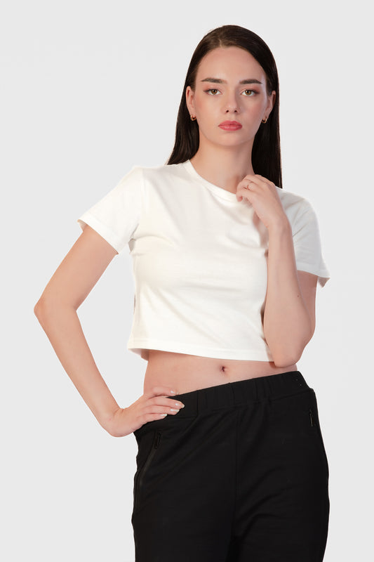 Basic Organic Cotton Crop Top - Platinum - keos.life