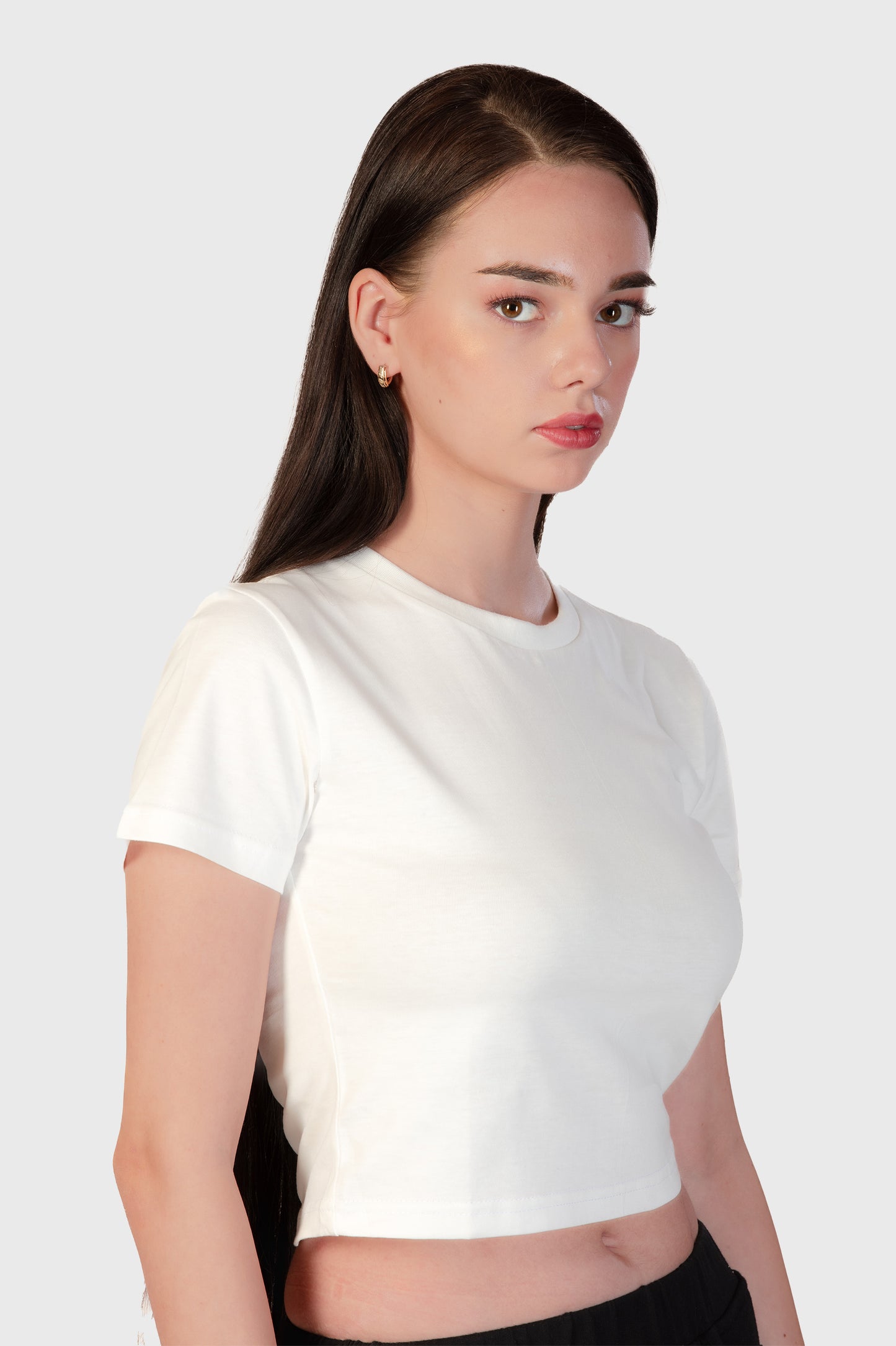 Basic Organic Cotton Crop Top - Platinum - keos.life