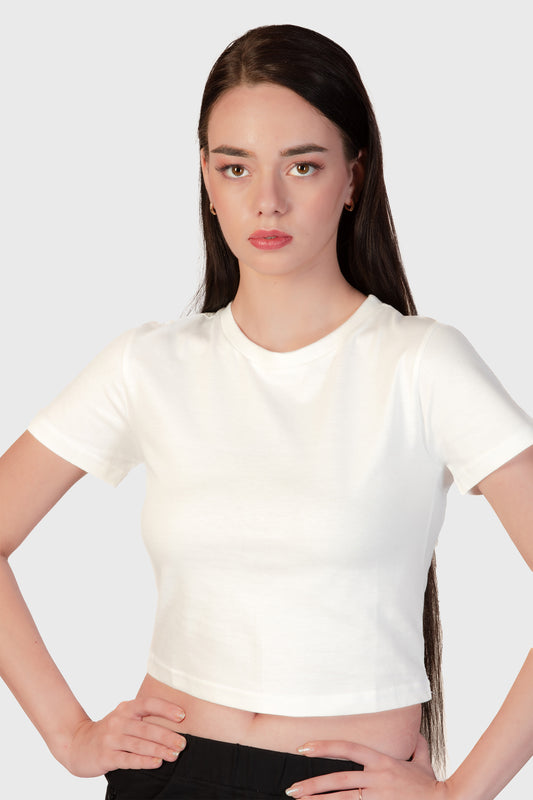 Basic Organic Cotton Crop Top - Platinum - keos.life