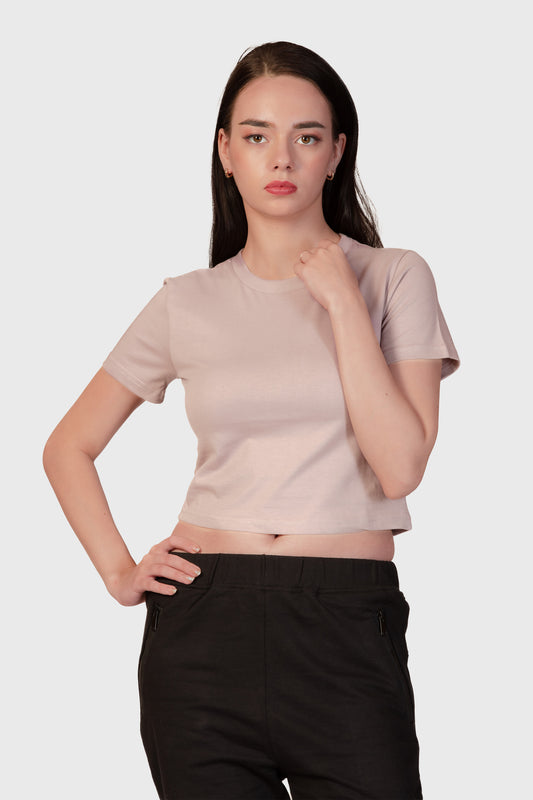 Basic Organic Cotton Crop Top - Pearl Pink - keos.life