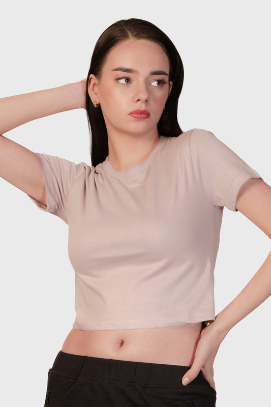Basic Organic Cotton Crop Top - Pearl Pink - keos.life