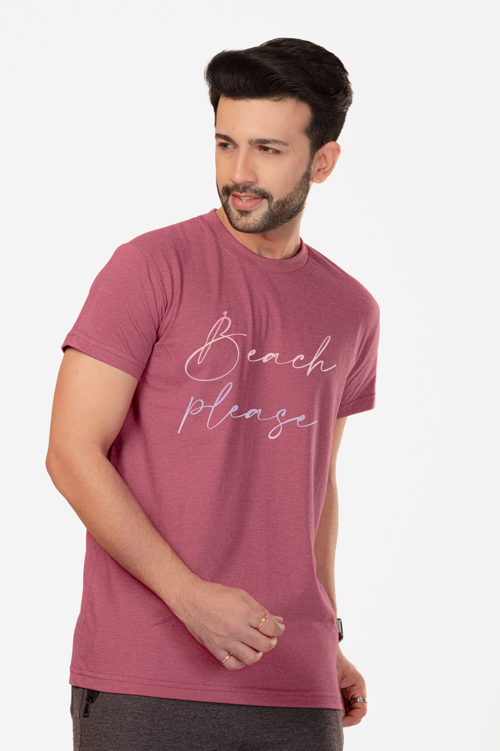 Beach Please - Melange Cotton T-shirt - keos.life