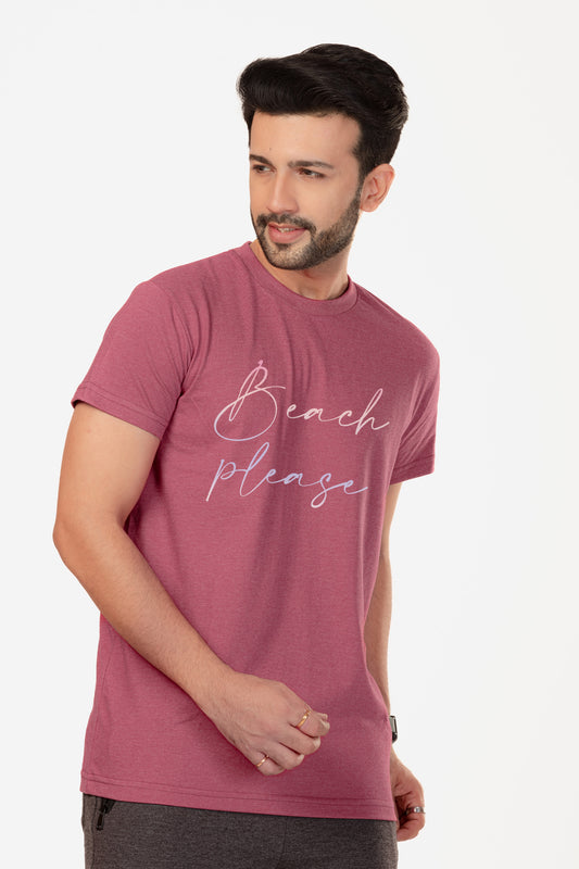 Beach Please - Melange Cotton T-shirt - keos.life