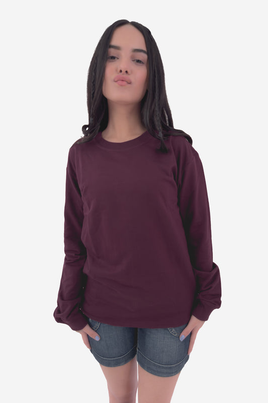 Essential Crewneck Sweatshirt - Wine - keos.life
