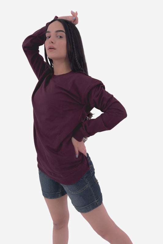 Essential Crewneck Sweatshirt - Wine - keos.life