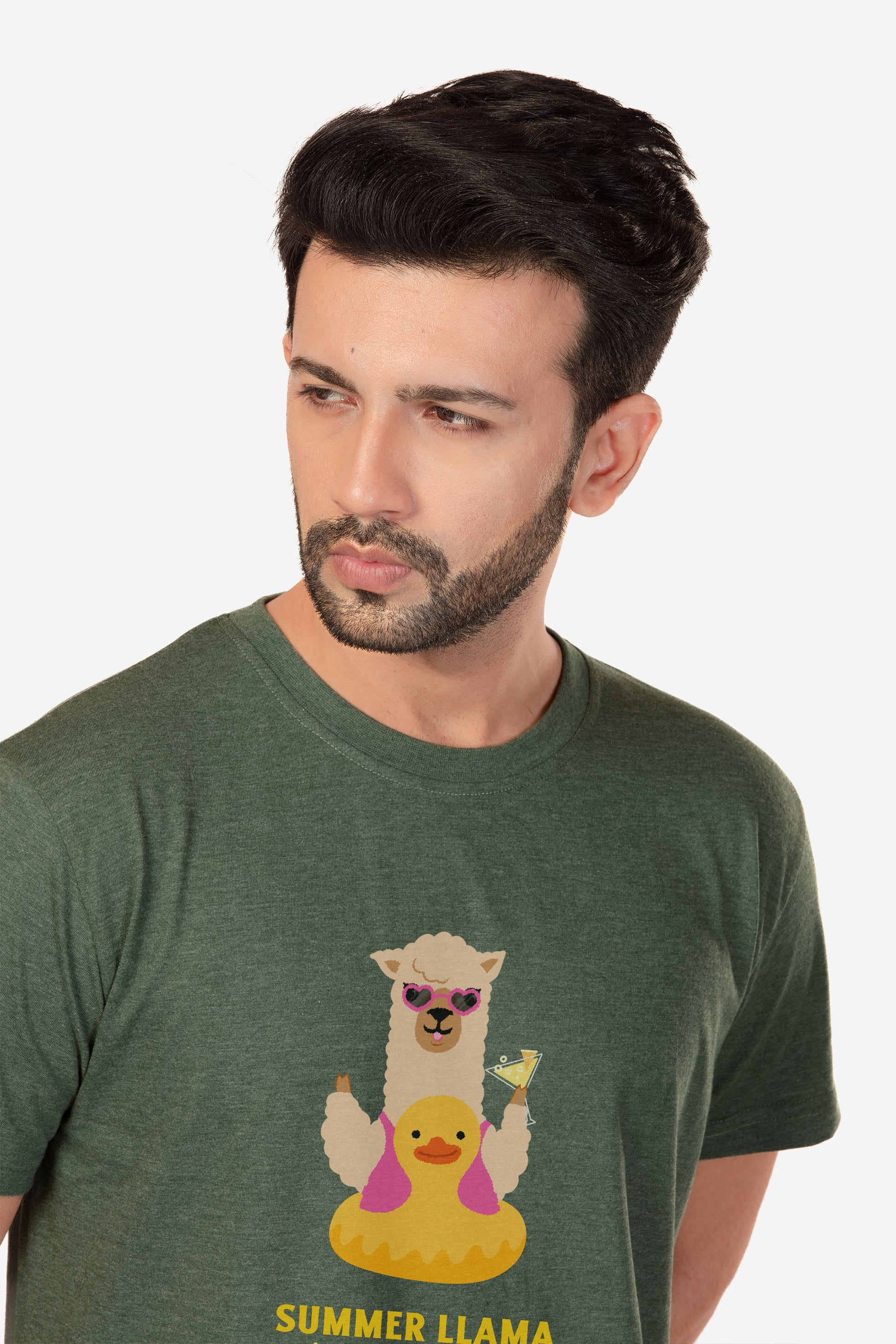 Llama Needs No Drama - Melange Cotton T-shirt - keos.life