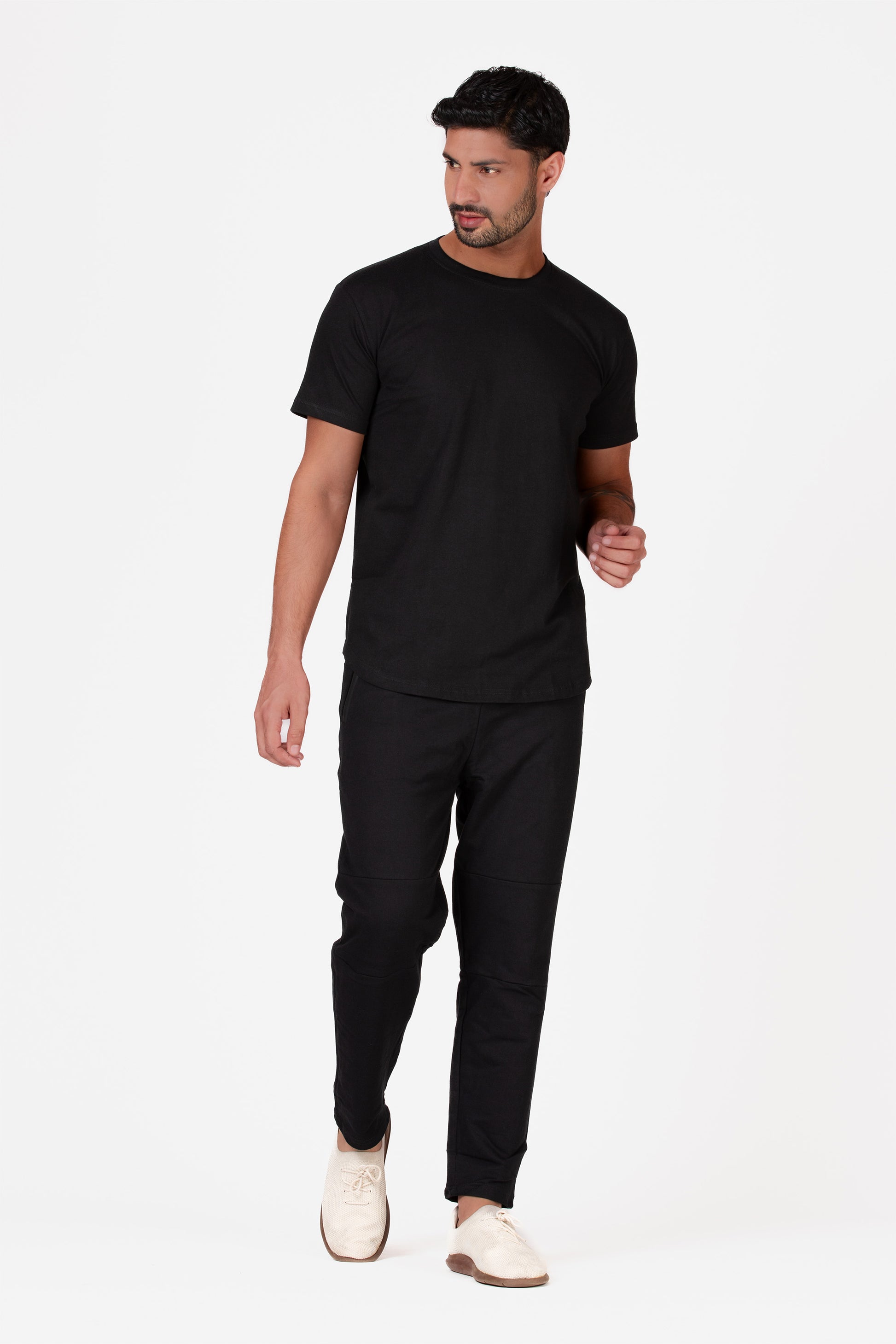 Longline Organic Cotton Essential T-shirt - Black - keos.life