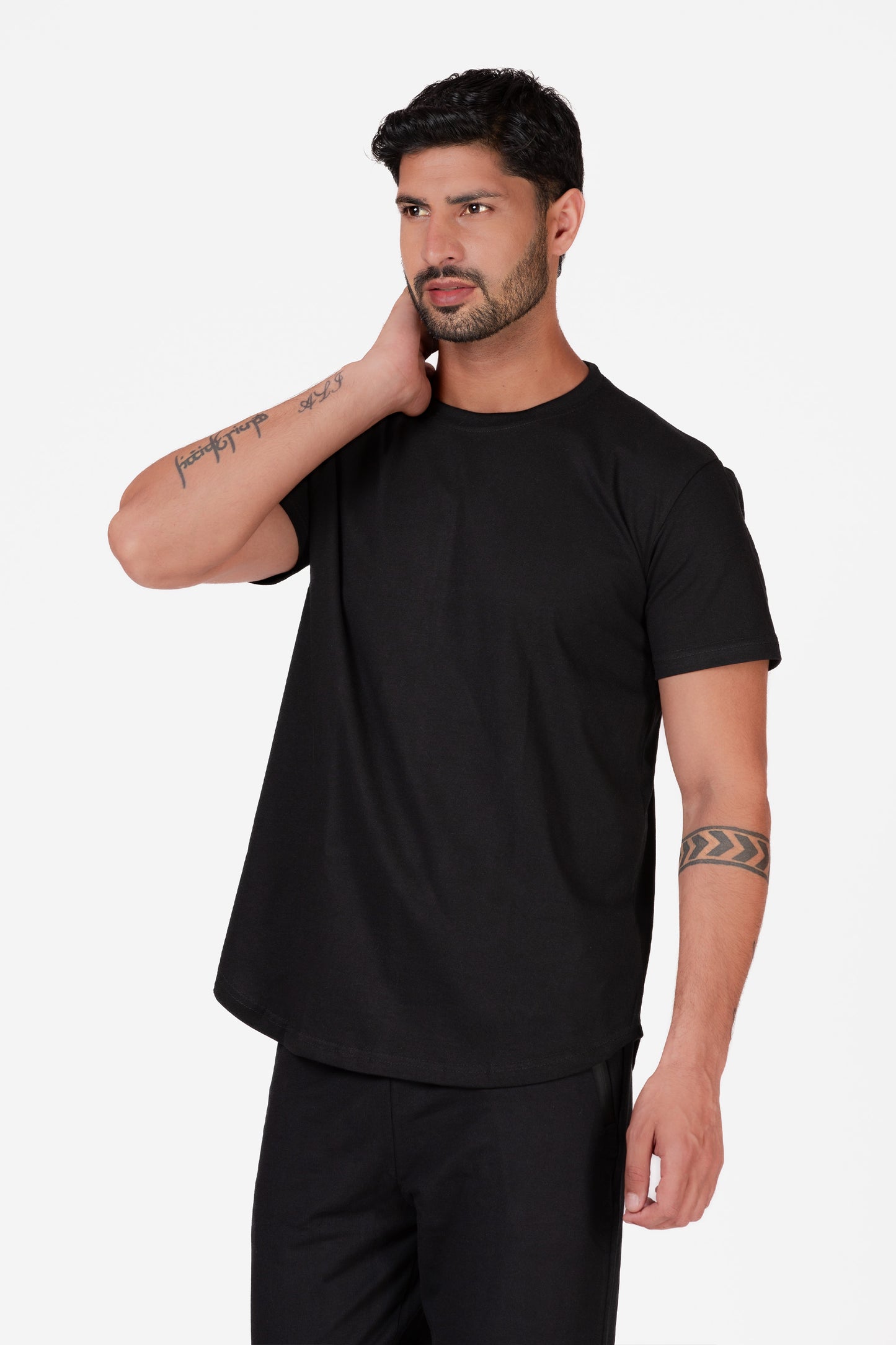 Longline Organic Cotton Essential T-shirt - Black - keos.life
