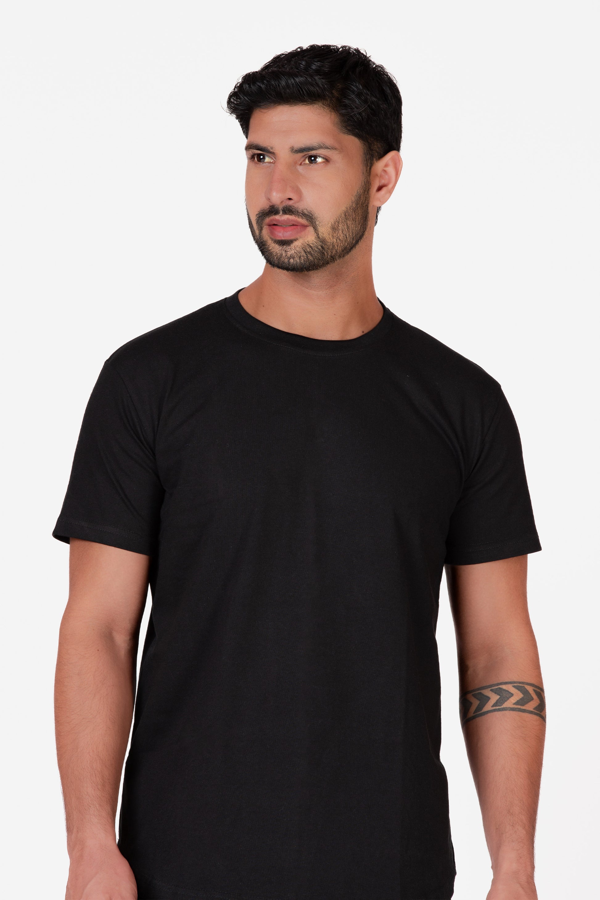 Longline Organic Cotton Essential T-shirt - Black - keos.life