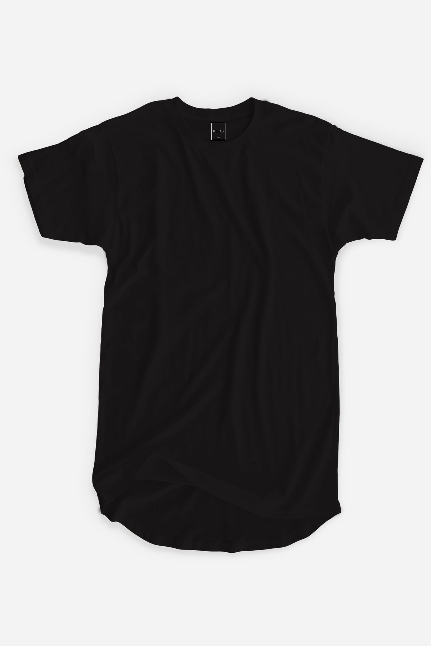 Longline Organic Cotton Essential T-shirt - Black - keos.life
