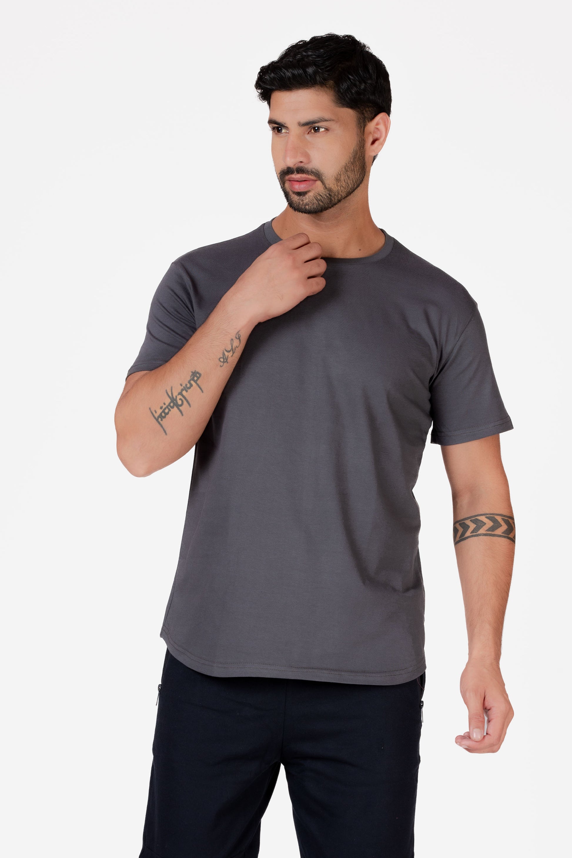 Longline Organic Cotton Essential T-shirt - Grey - keos.life