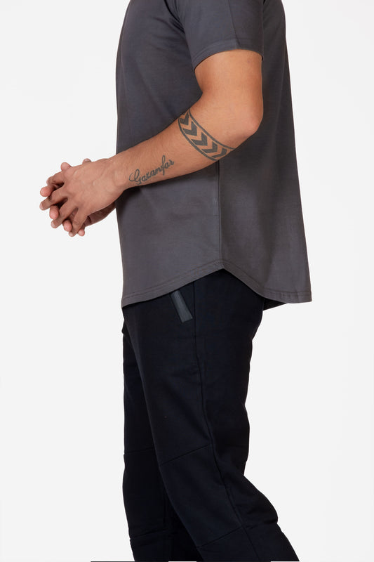 Longline Organic Cotton Essential T-shirt - Grey - keos.life