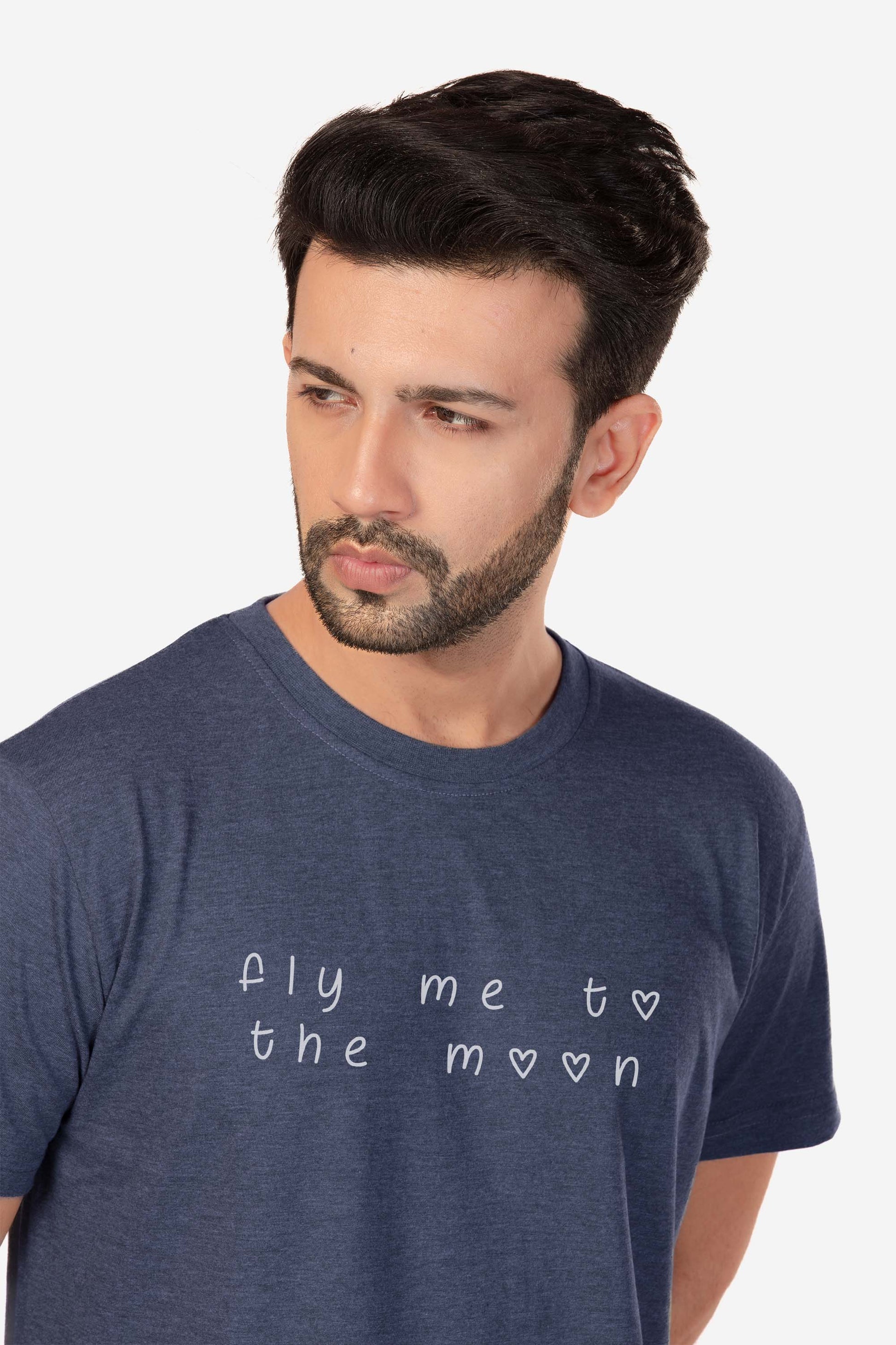 Moon - Melange Cotton T-shirt - keos.life