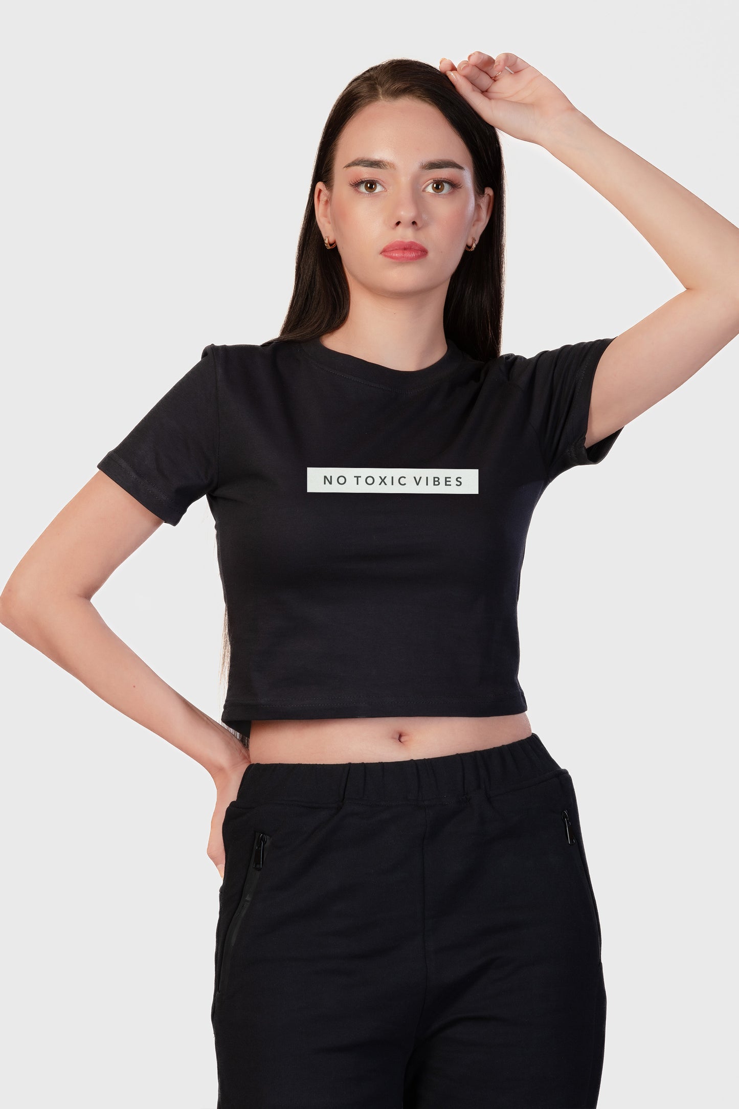 No Toxic Vibes Organic Cotton Crop Top - keos.life