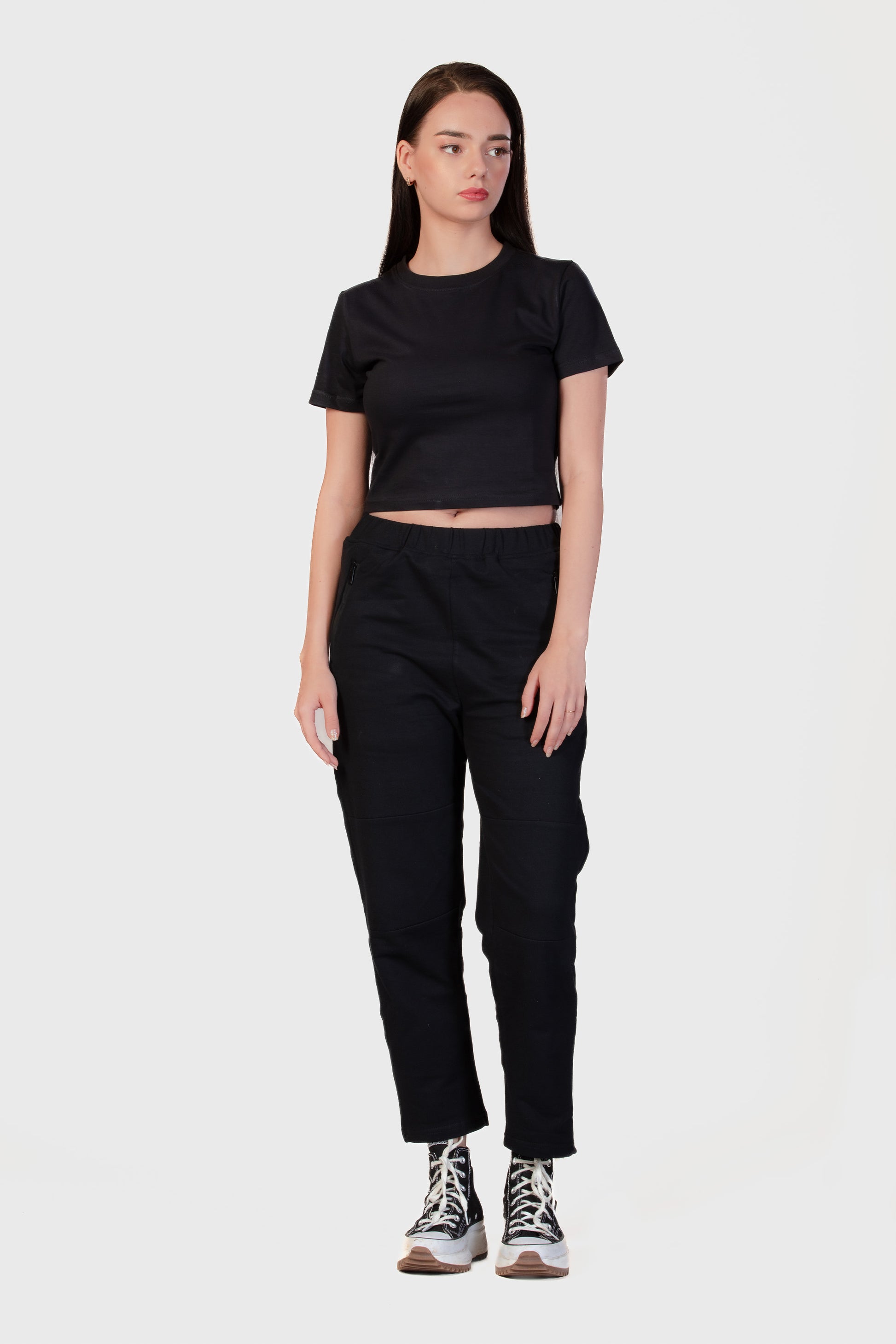Basic Organic Cotton Crop Top - Black - keos.life