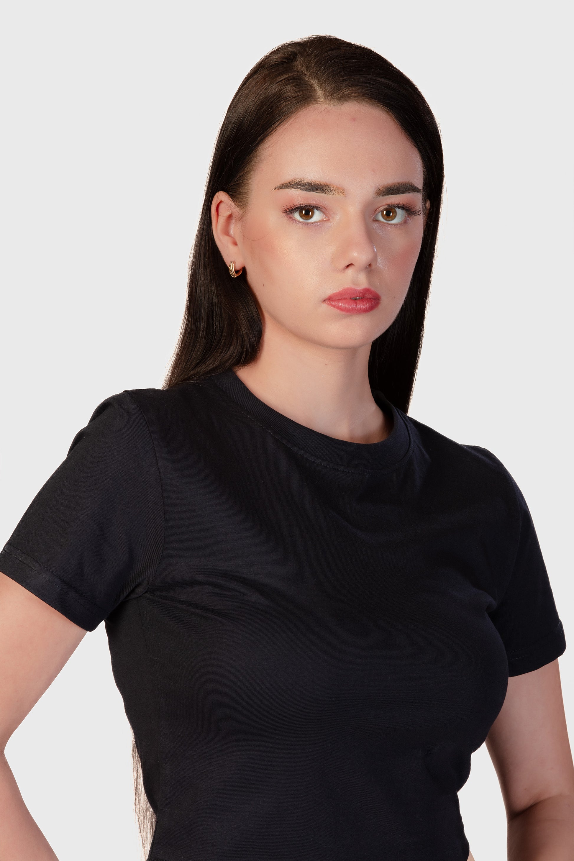 Basic Organic Cotton Crop Top - Black - keos.life