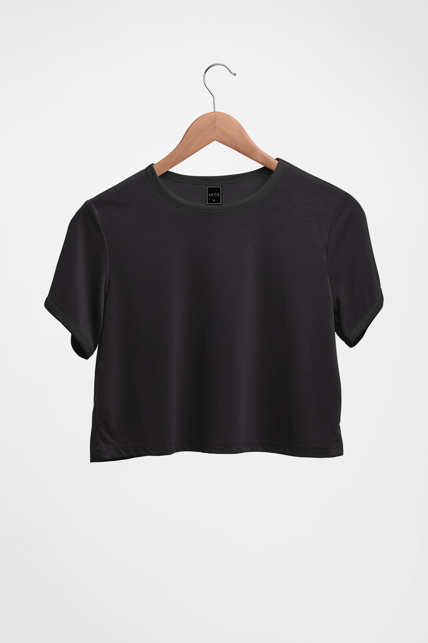 Basic Organic Cotton Crop Top - Black - keos.life