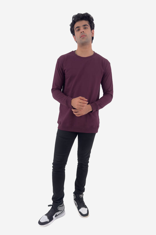 Essential Crewneck Sweatshirt - Wine - keos.life