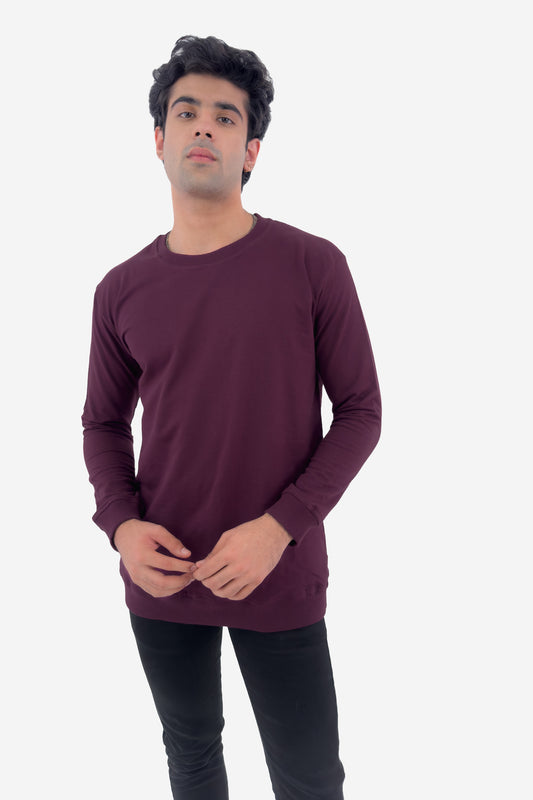 Essential Crewneck Sweatshirt - Wine - keos.life
